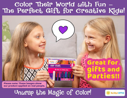 6 Colors Temporary Hair Chalk 🎨 Washable Non‑Toxic Hair Color For Kids Party