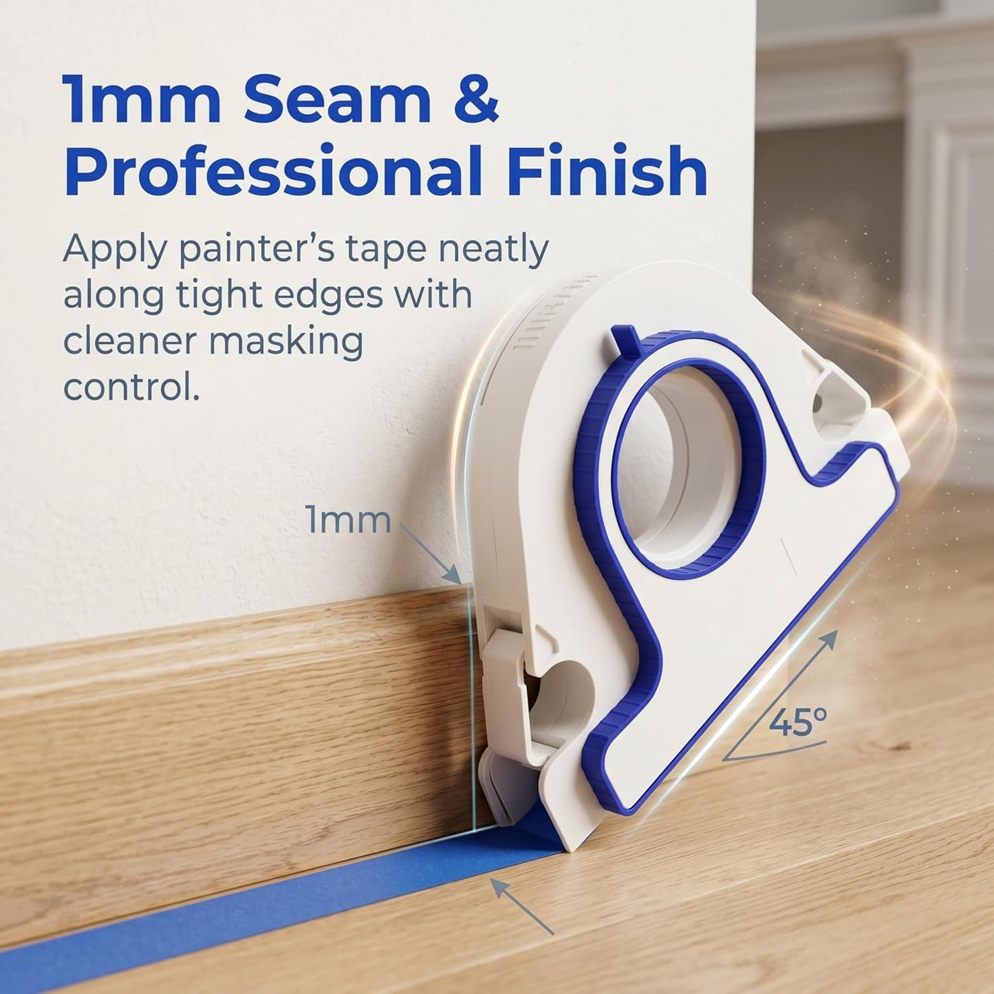 Masking Master Painters Tape Applicator, 5X Faster Tape Dispenser with Integrated Scraper, One-Step Precision Paint Tape Tool for Baseboards Windows Door Frames, Bleed-Proof Clean Paint Lines