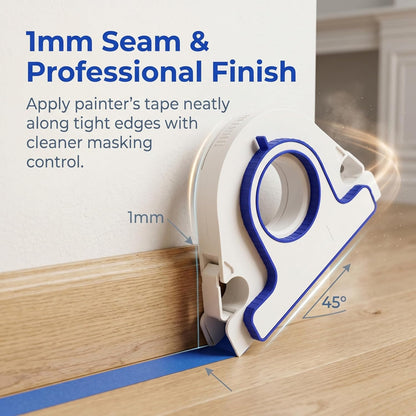 Masking Master Painters Tape Applicator, 5X Faster Tape Dispenser with Integrated Scraper, One-Step Precision Paint Tape Tool for Baseboards Windows Door Frames, Bleed-Proof Clean Paint Lines