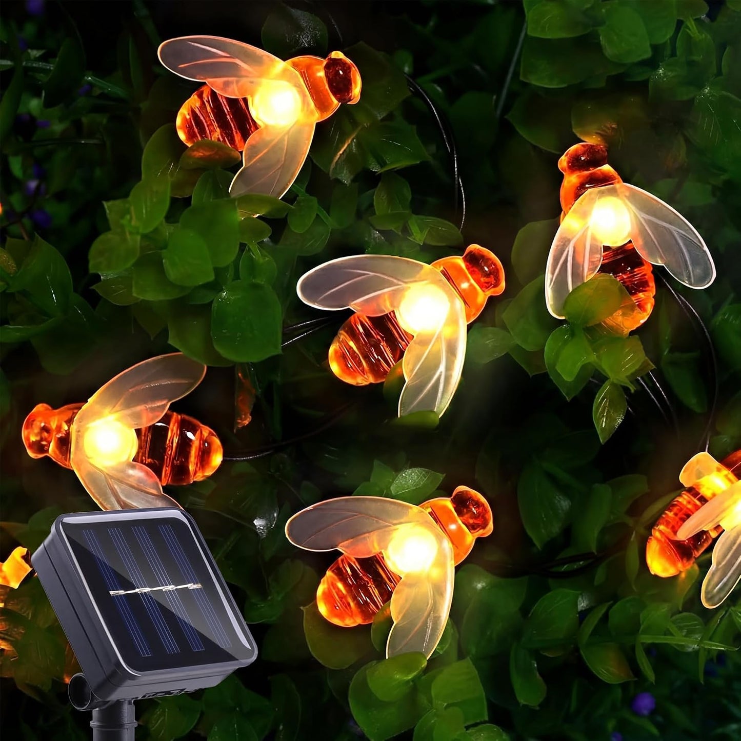 🐝Waterproof Solar Honey Bee LED Outdoor String Lights