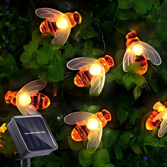 🐝Waterproof Solar Honey Bee LED Outdoor String Lights