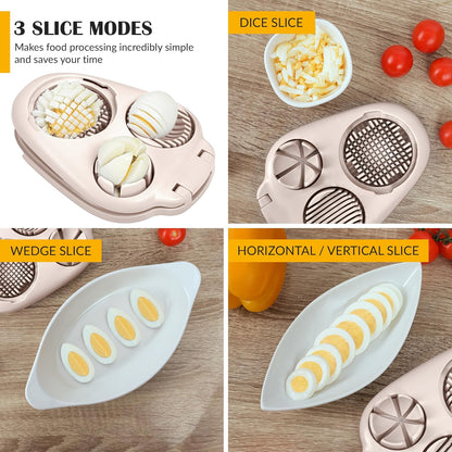 🥪3-in-1 Stainless Steel Multi-Purpose Egg Slicer & Fruit Cutter