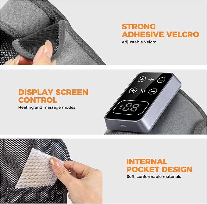 YAZHI Cordless Knee Massager for Pain Relief – Electric Heated Knee Brace, 5 Heat Levels & 3 Massage Modes, Gifts for Men and Women