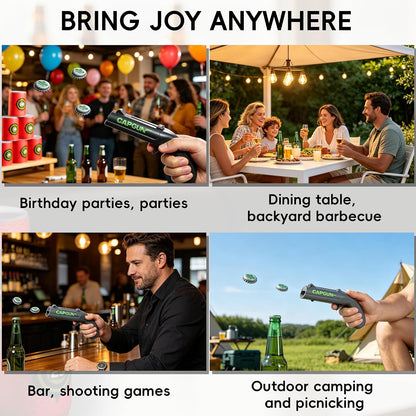 Shoot Bottle Caps! Novelty Gun‑Shape Bottle Opener For Party & Bar