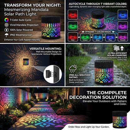 Solar Mandala Lights Outdoor Wall