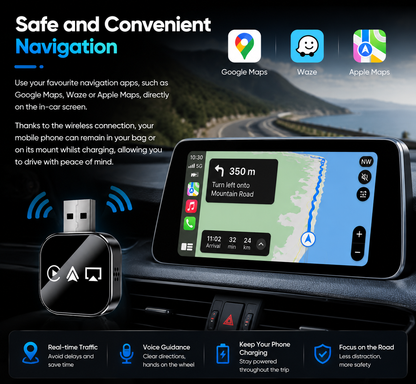 🚗📲 2026 Upgrade 3 in 1 Screen Mirror iOS Phone, wired to wireless Carplay adapter