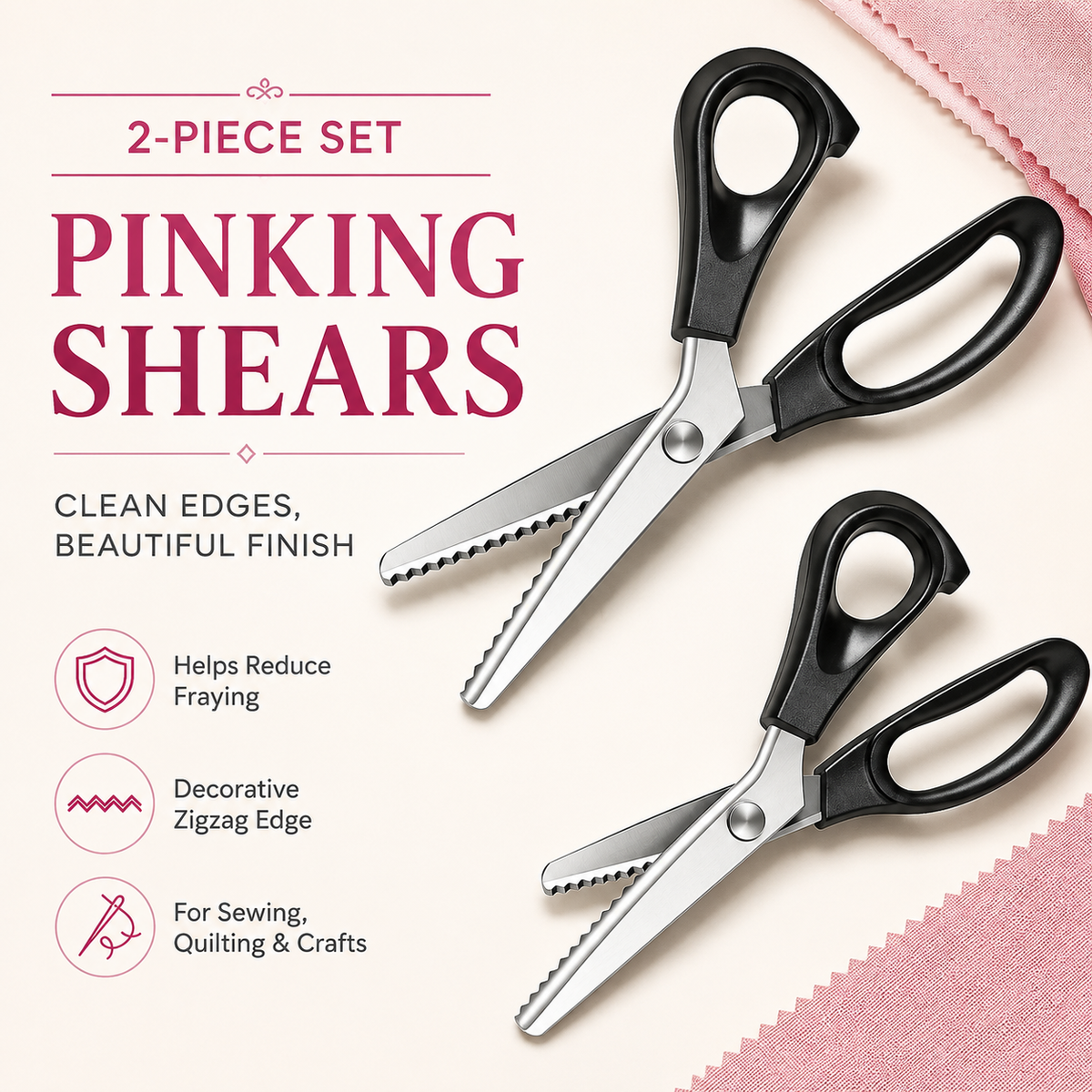 Stainless Steel Zig Zag Scissors with Serrated Teeth