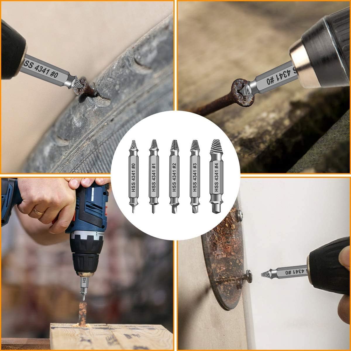 🔥Grab It Before It's Gone! 🔩 Stripped Screw Extractor Kit – 6-Piece Set, Easy-Out Bolt & Damaged Screw Remover