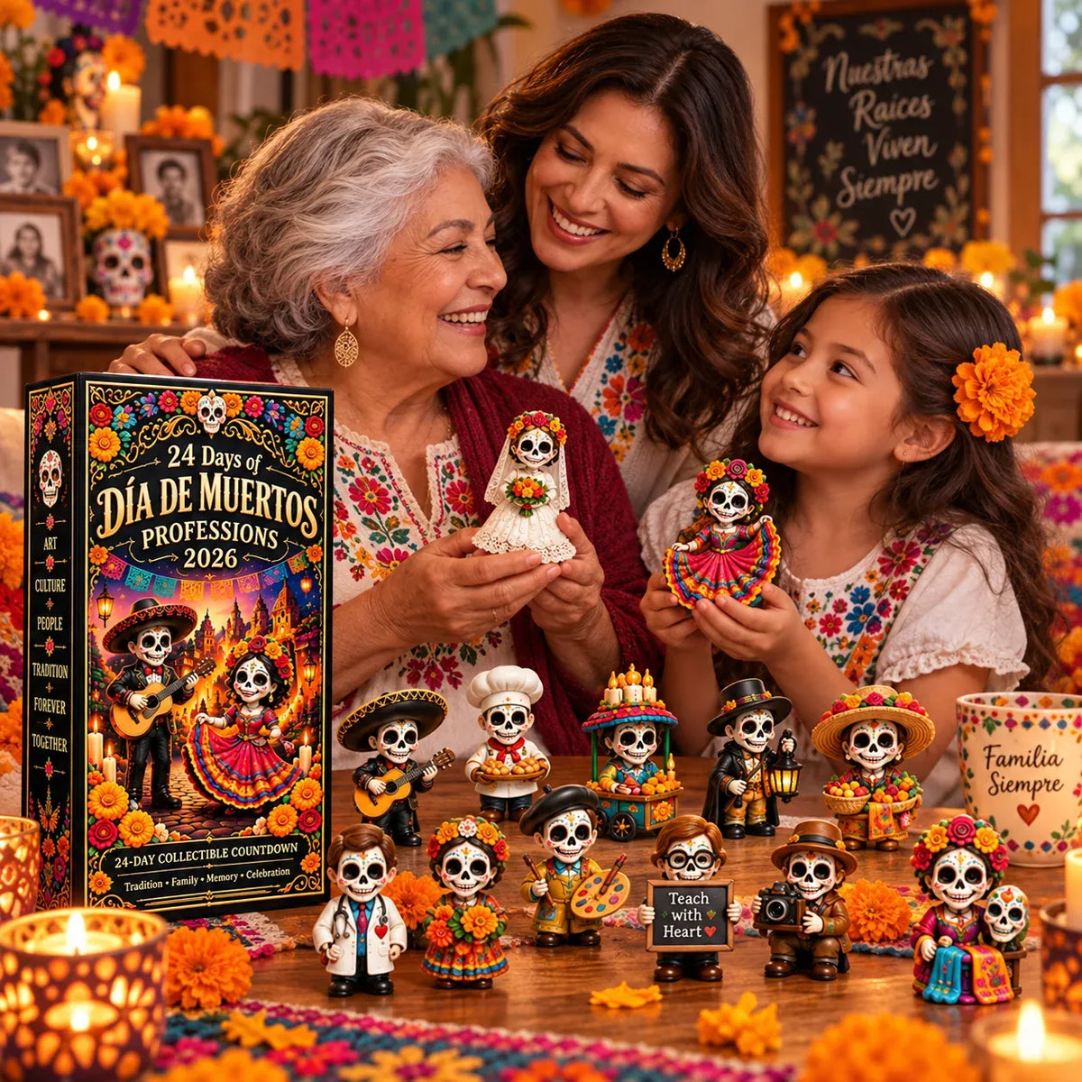 🧡💀 24 Days of Día de Muertos Professions Advent Calendar 2026 – 24 Unique Calavera Collectible Figures