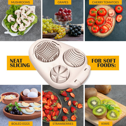 🥪3-in-1 Stainless Steel Multi-Purpose Egg Slicer & Fruit Cutter