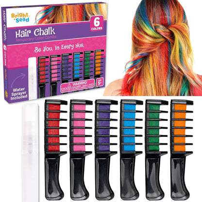 6 Colors Temporary Hair Chalk 🎨 Washable Non‑Toxic Hair Color For Kids Party