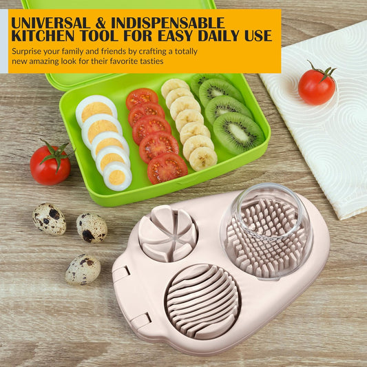 🥪3-in-1 Stainless Steel Multi-Purpose Egg Slicer & Fruit Cutter