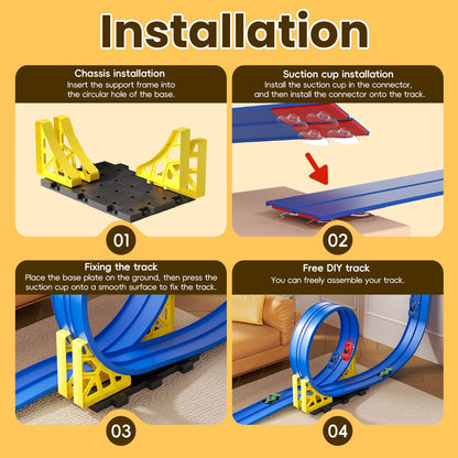 Flex Tracks for Kids,Rolls Up Portable Racetrack for Ages 3 & Up, Birthday Christmas Gifts for Kids
