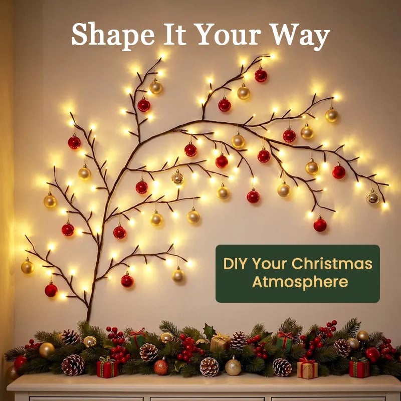 🔥Flexible LED Branch Lights | Remote-Controlled Holiday Wall Decor