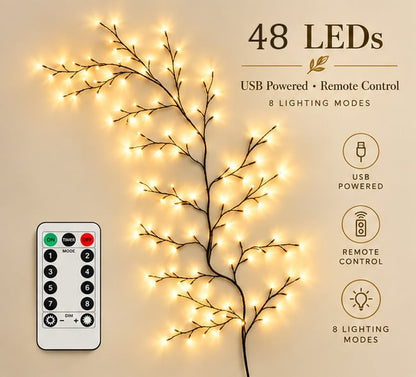 🔥Flexible LED Branch Lights | Remote-Controlled Holiday Wall Decor