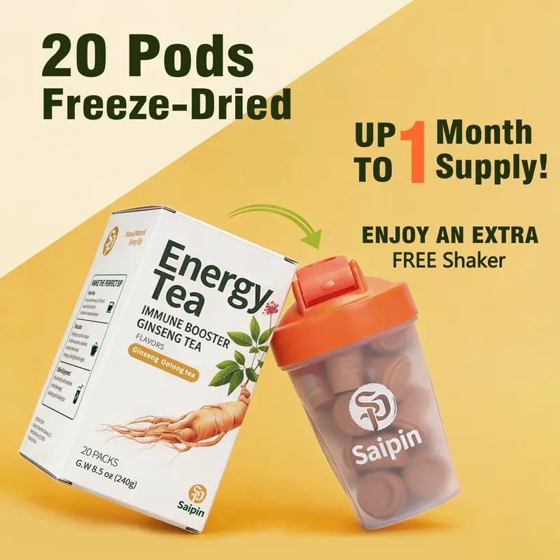 🔥【BOGO Deal】Loaded Tea Energy Drink Mix ，( Saipin FREE Shaker) No Sugar Clean Focus Calm Power for Work Gym On The Go，4X Active Power Healthy