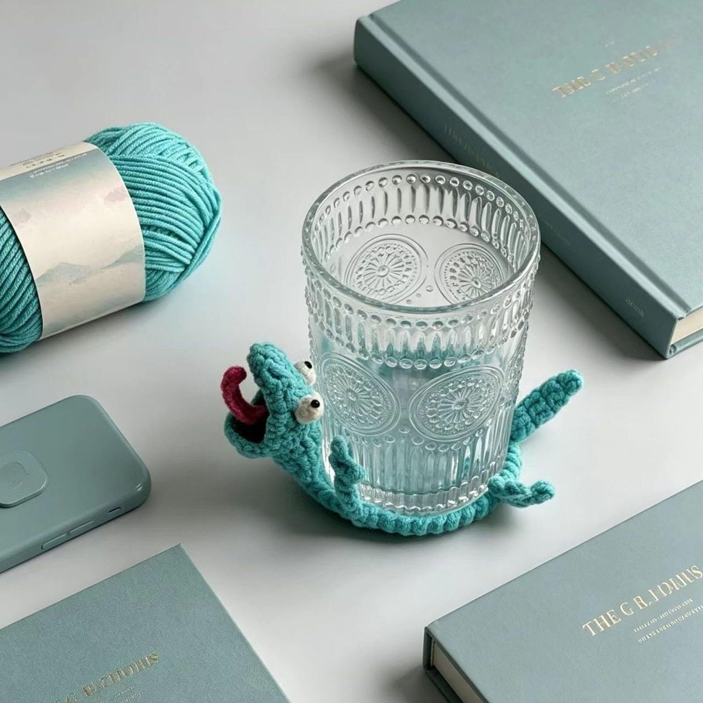 Whimsical 3D Crochet Lizard Coaster