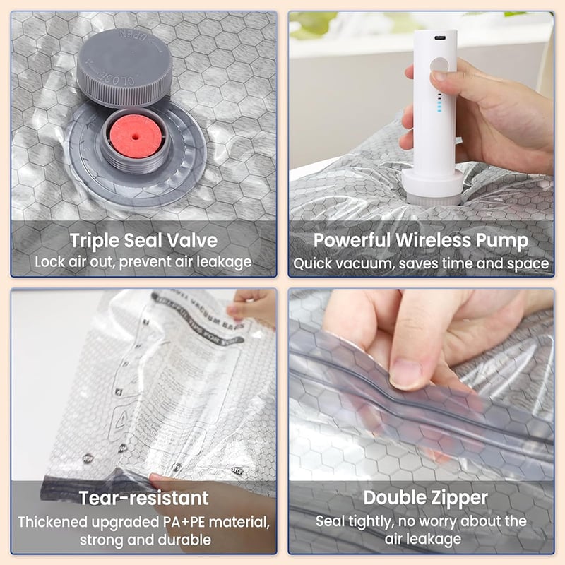 🔥 LAST DAY 49% OFF-Cordless Travel Vacuum Storage Compression Bag Set