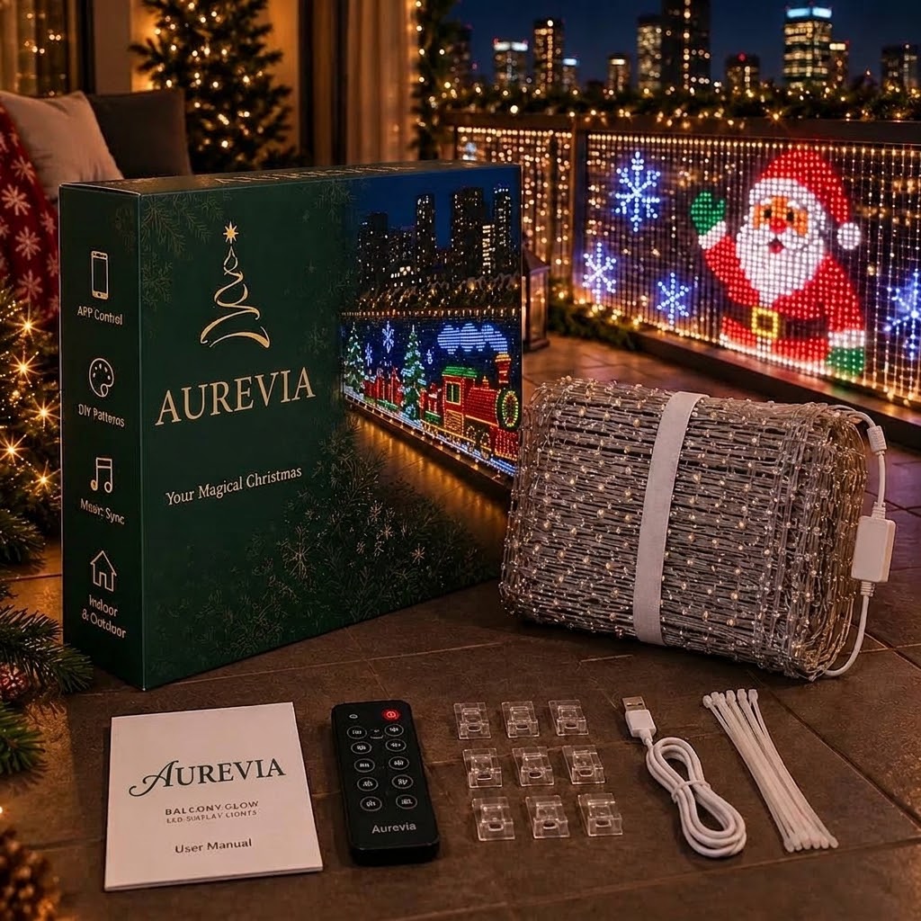 Save 40%! Aurevia Balcony Lights, Create Magical Christmas Display Easily