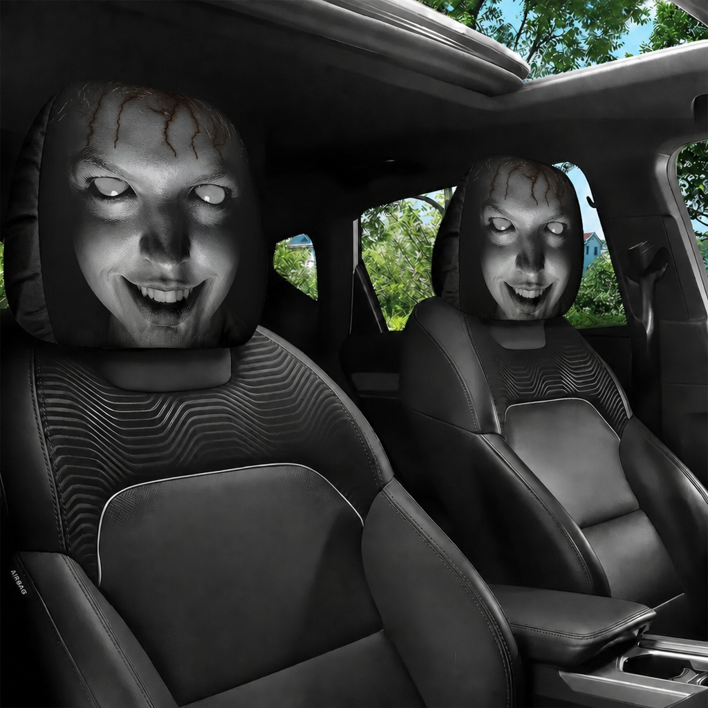 🔥Buy 1 Get 1 Free🔥 Gothic Phantom Skull Car Headrest Covers, Horror Car Accessories