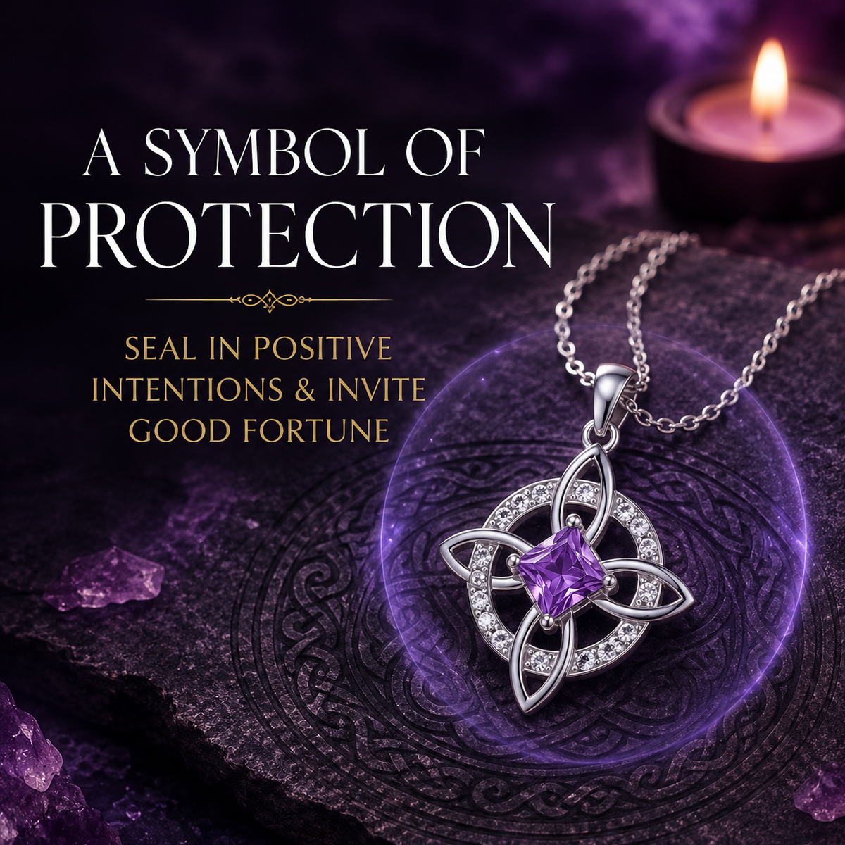 Personalized Witch’s Knot Birthstone Necklace
