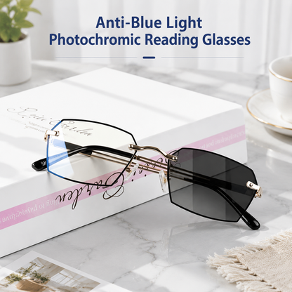 Photochromic Reading Glasses with Bluelight Blocking