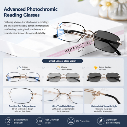 Photochromic Reading Glasses with Bluelight Blocking