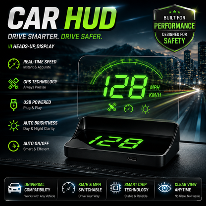 GPS Car HUD Digital Speedometer – Clear MPH/KM/H Display