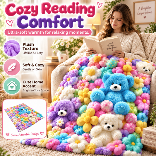 Cute Plush 3D Throw Blanket
