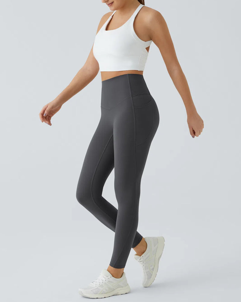 Butt Lifting Tummy Control Side Pocket High Waisted Shaping Training Leggings