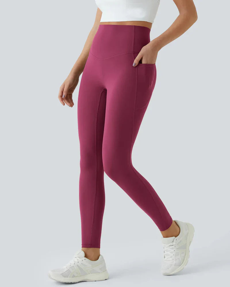 High Waisted Butt Lifting Tummy Control Side Pocket Shaping Training Leggings