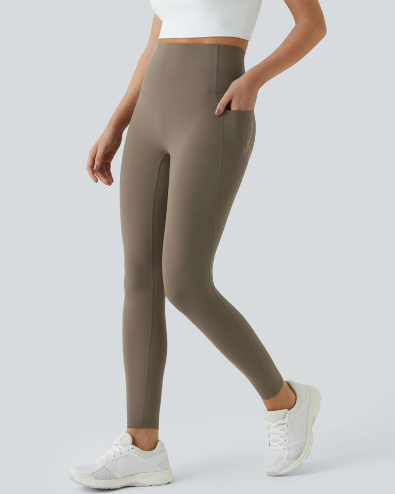 Butt Lifting Tummy Control Side Pocket High Waisted Shaping Training Leggings