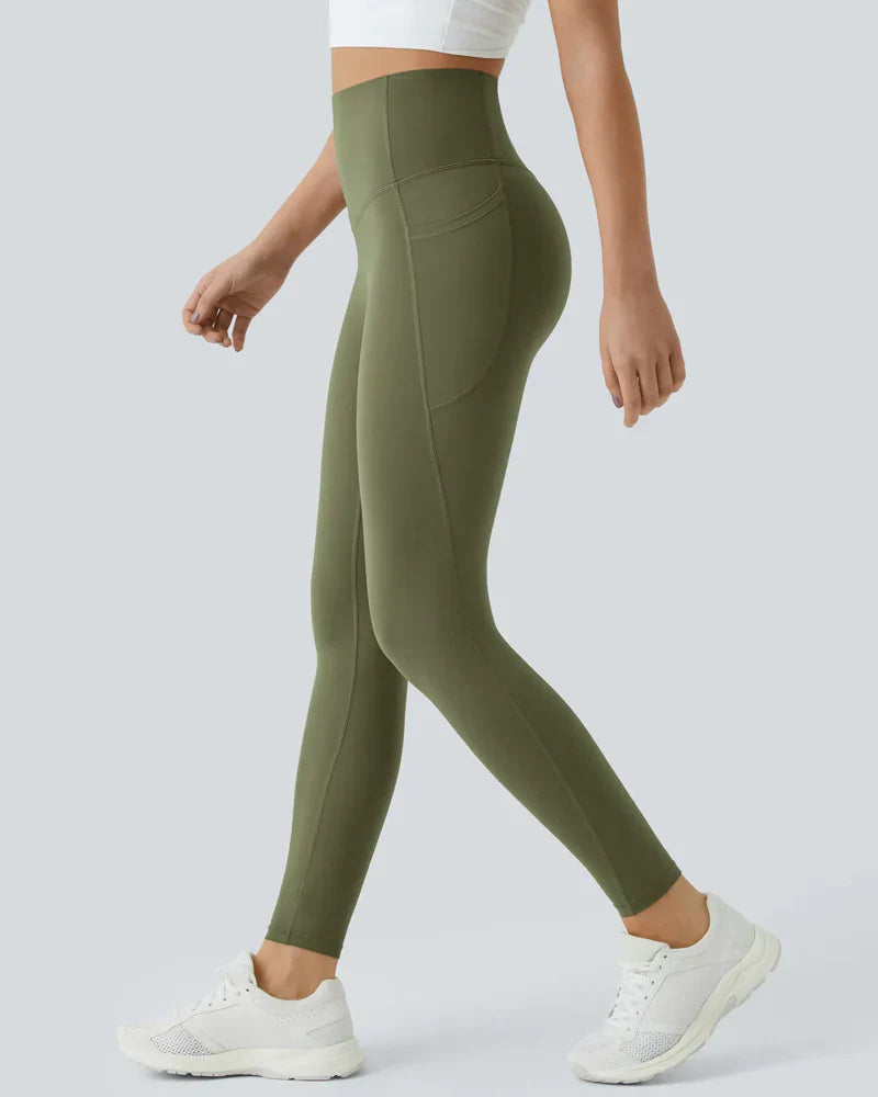 High Waisted Butt Lifting Tummy Control Side Pocket Shaping Training Leggings