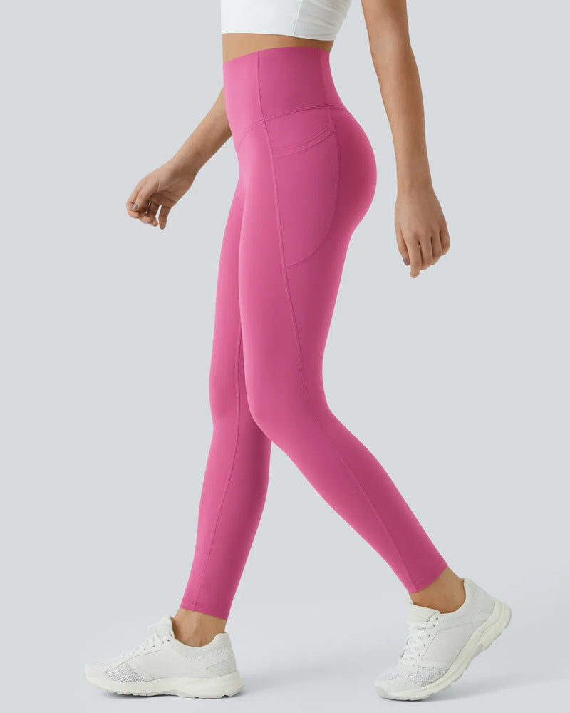 Butt Lifting Tummy Control Side Pocket High Waisted Shaping Training Leggings