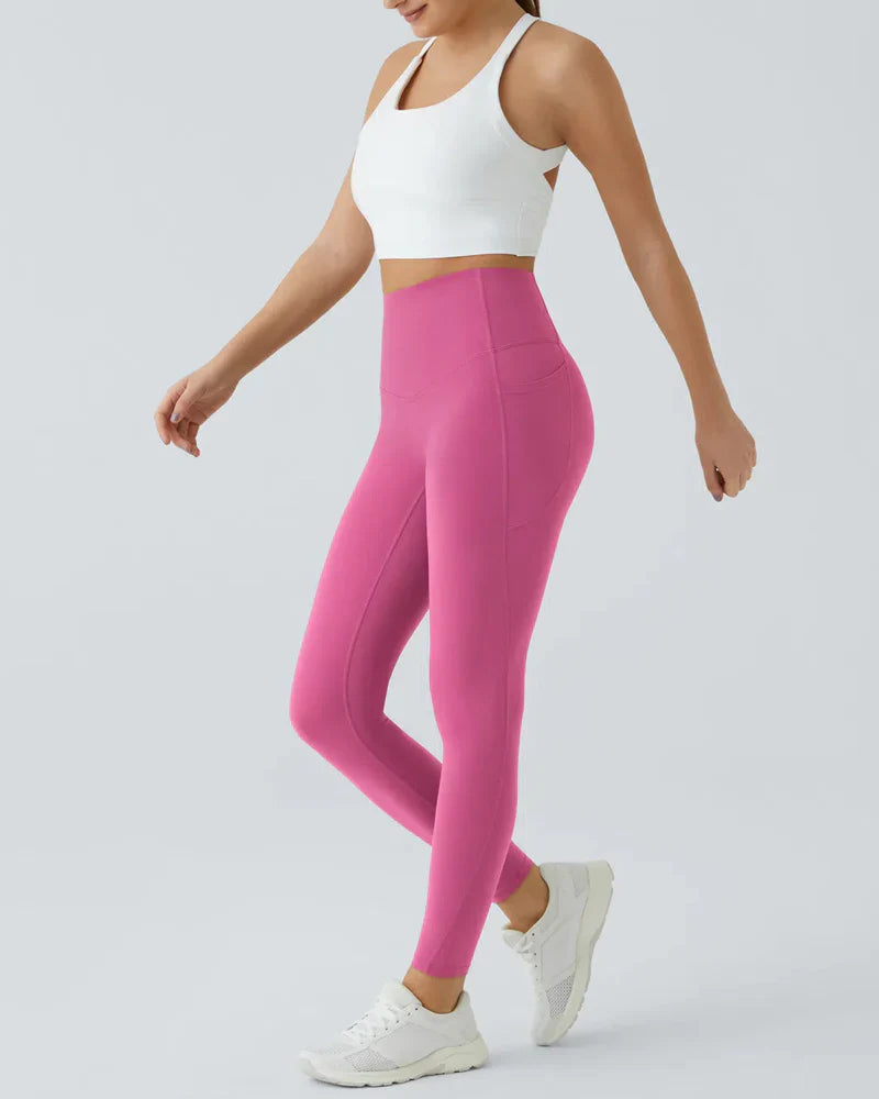 High Waisted Butt Lifting Tummy Control Side Pocket Shaping Training Leggings