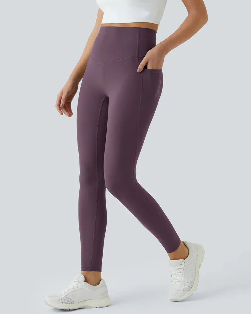 High Waisted Butt Lifting Tummy Control Side Pocket Shaping Training Leggings