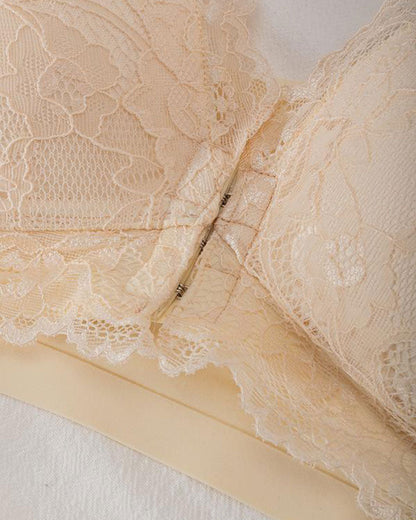 Shapecurve® Women's Contrast Lace Hook & Eye Front PushUp Bra