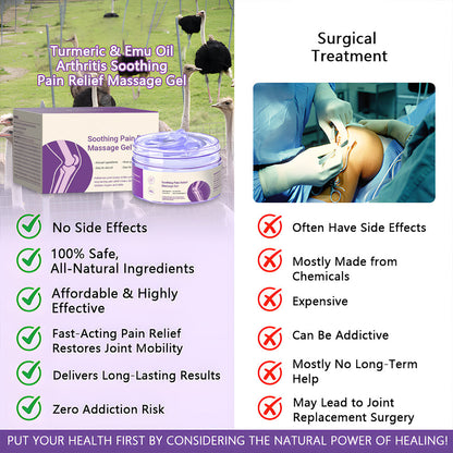 🛡️Turmeric & Emu Oil Arthritis Soothing Pain Relief Massage Gel 👨‍⚕️American Orthopaedics (AAOS) Approved💪⚡