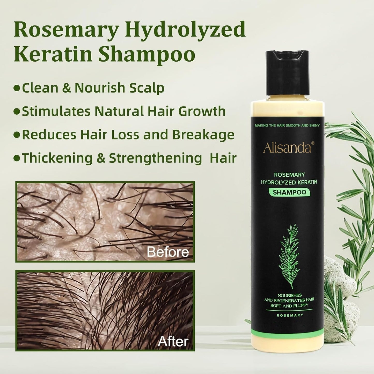 🔥LAST DAY 50% OFF - 🌿Organic Rosemary Hair Growth Shampoo