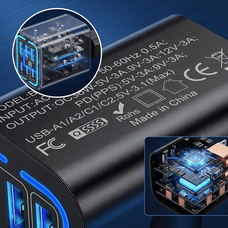 50W Multi-Port USB Fast Charger