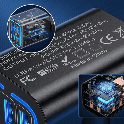 50W Multi-Port USB Fast Charger
