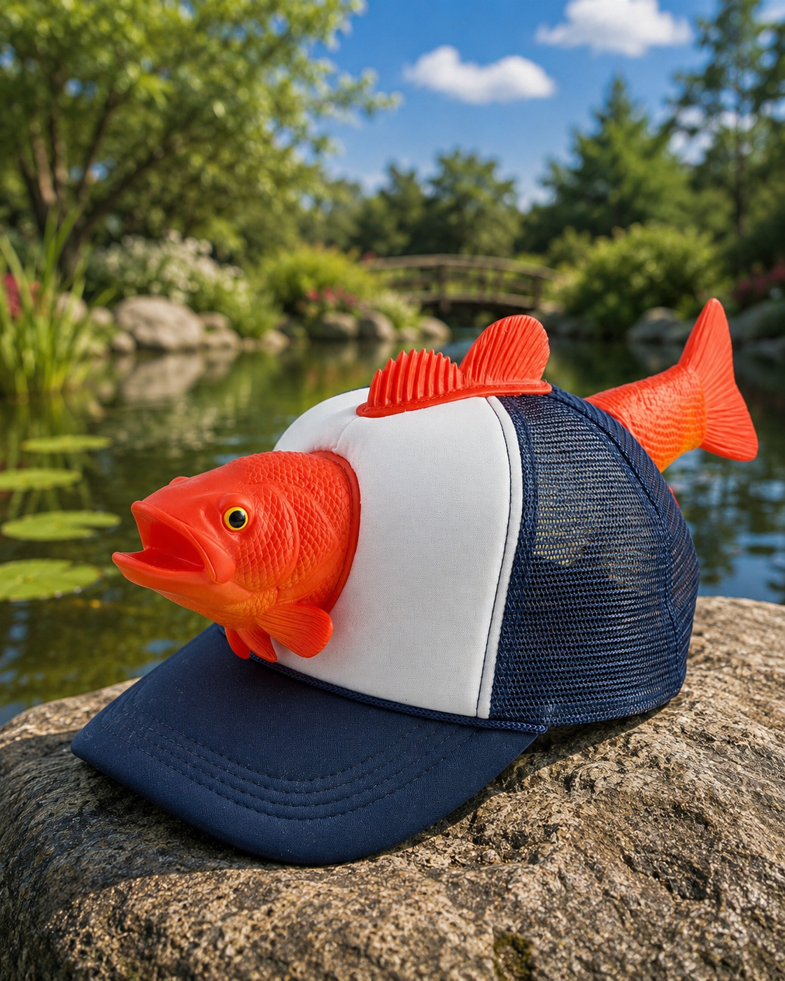 Coddies Bass Fish Hat - Hilarious Novelty Bass Fishing Hat, Perfect Gag Fishing Gift for Anglers, Dads & Fish Enthusiasts