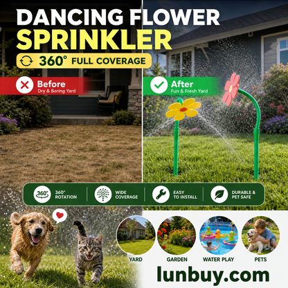 ✨️Boost your courtyard happiness! 360° Rotating Dancing Flower Sprinkler-Funny Dancing Flower Yard Lawn Sprinkler