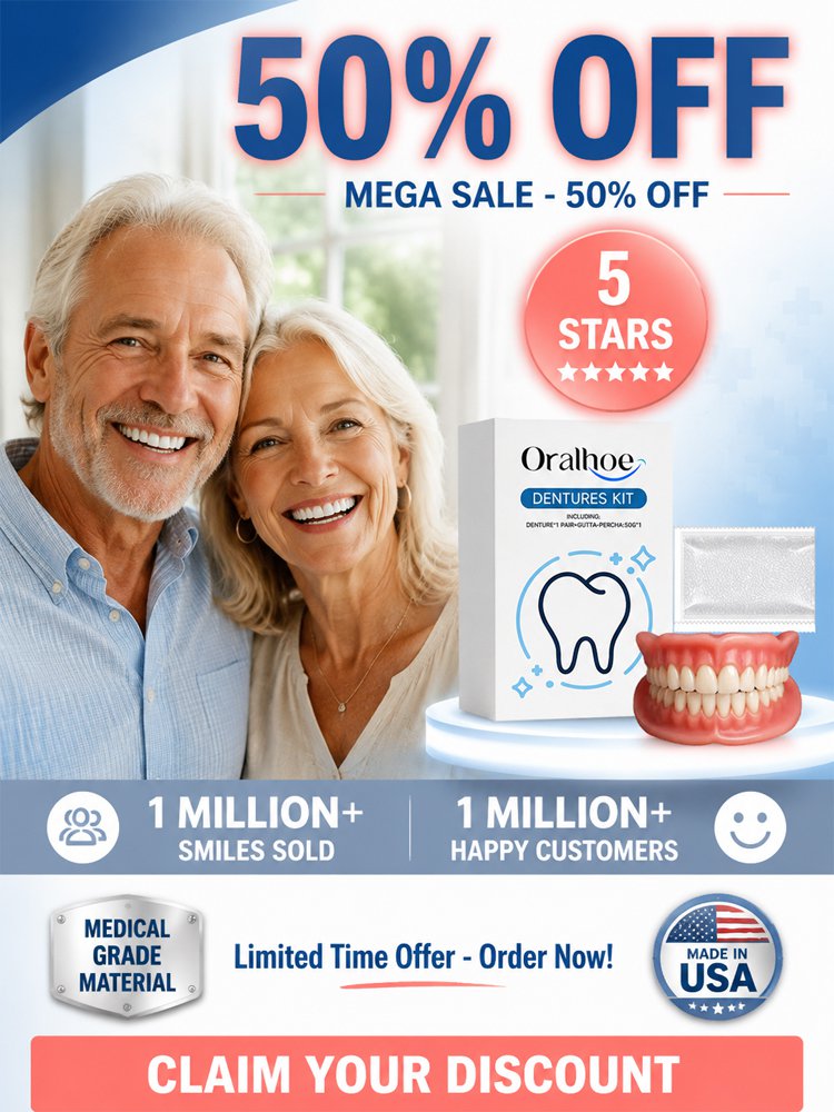 ✨Medical Grade Custom Fit Dentures Kit, Stable Natural Looking False Teeth Prosthesis For Men & Women Daily Use