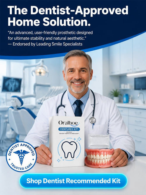 ✨Medical Grade Custom Fit Dentures Kit, Stable Natural Looking False Teeth Prosthesis For Men & Women Daily Use