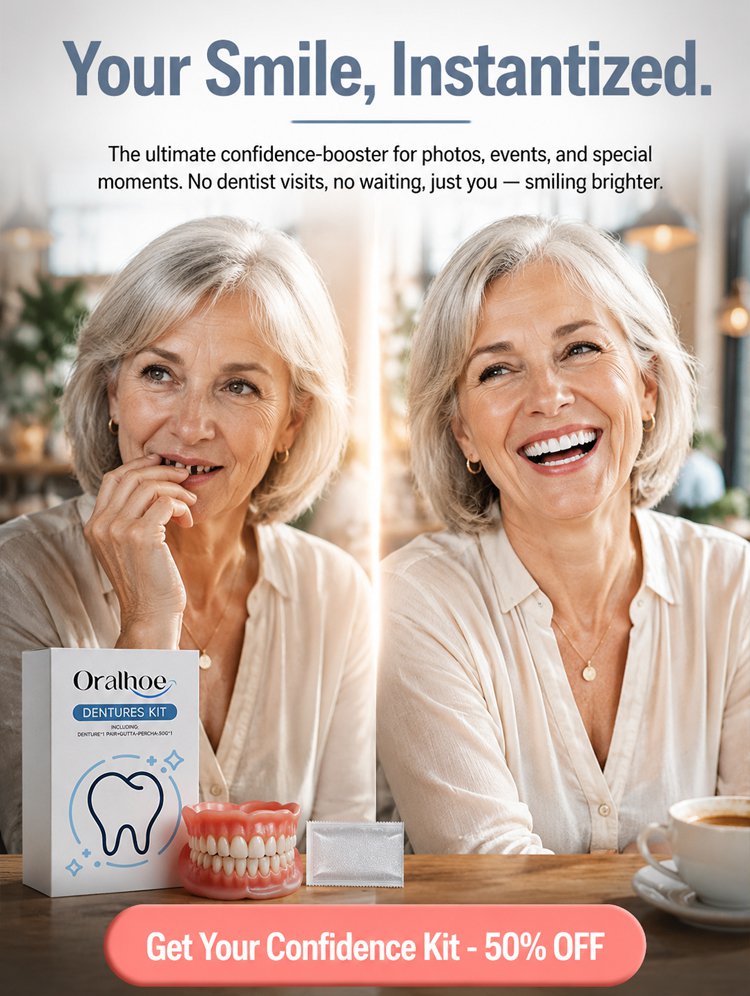 ✨Medical Grade Custom Fit Dentures Kit, Stable Natural Looking False Teeth Prosthesis For Men & Women Daily Use
