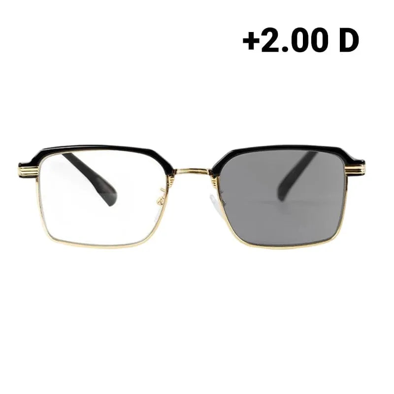 Black Gold Frame [HD Photochromic] / +2.0 diopter