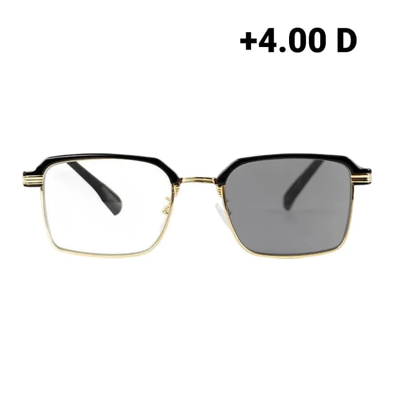Black Gold Frame [HD Photochromic] / +4.0 diopter