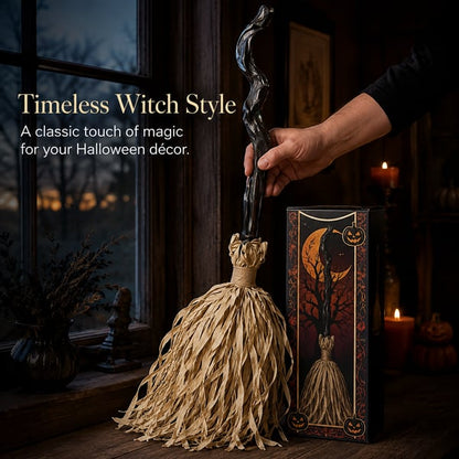 Halloween Animated Moving Witch Broom Light‑Sound‑Motion