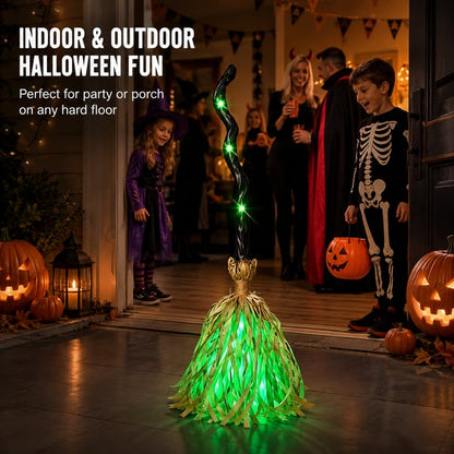 Halloween Animated Moving Witch Broom Light‑Sound‑Motion